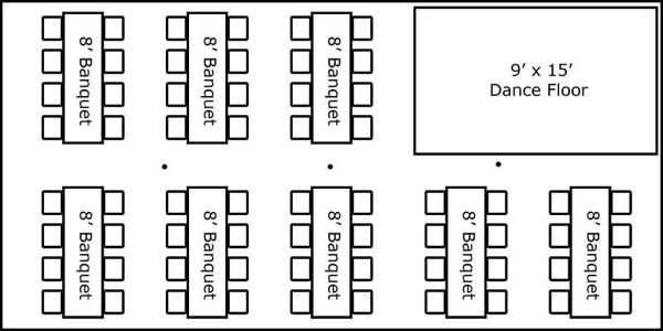 chart table 75 Tables Super  & 40â€² Stuff x Floor Dance Banquet 20â€² w/