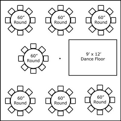 30′ x 30′ w/ Round Tables & Dance Floor - Super Stuff Party Rental