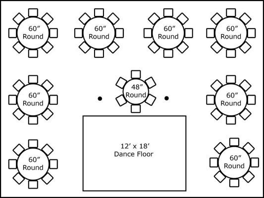 30′ x 40′ w/ Round Tables & Dance Floor - Super Stuff Party Rental