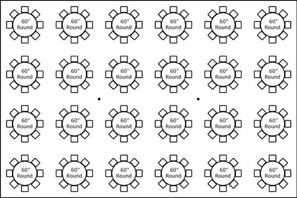 40′ x 60′ w/ Round Tables