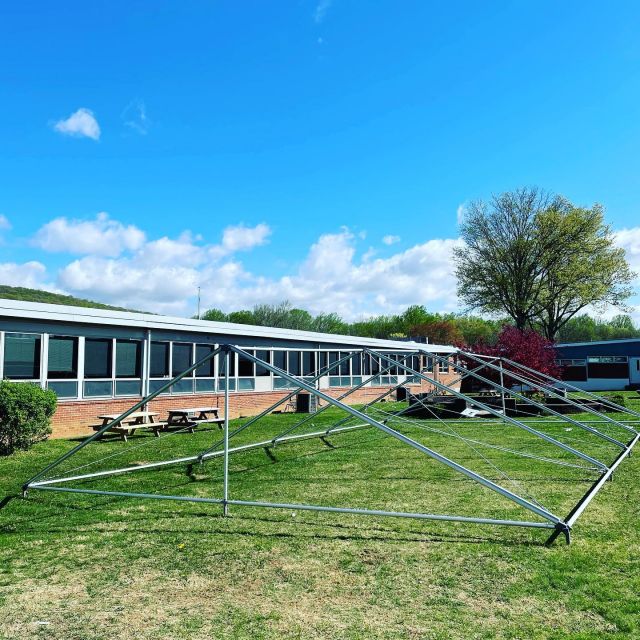Eureka X2 frame for a school in Morris County.  Call 908-852-1114 to find out about our products and what we can do for your event.  #njpartyrentals #njtentrental #tentrentals #njevents