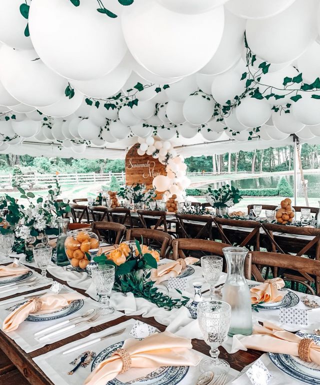 New inventory alert 🚨 Farmhouse tables and cross-back chairs are now available! This event was beautifully designed by @myntedevents. #partyrentals #tentwedding #rentals #tentevents #morriscounty #sussexcountynj #crossbackchairs #farmhousetable